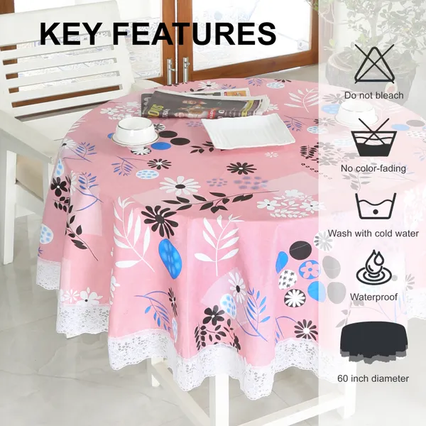 Homerz_Premium_Round_Table_Cover,_60_inch_Diameter,_Waterproof_and_Easy_to_Clean,_2_Years_Brand_Guarantee_(Smooth_Pink)