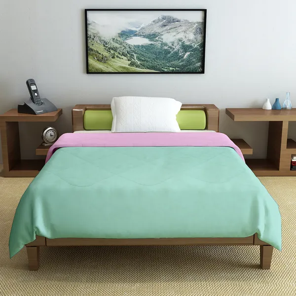 Solid_Single_Comforter_for_AC_Room_(Polyester,_Pink_and_Sea_Green)
