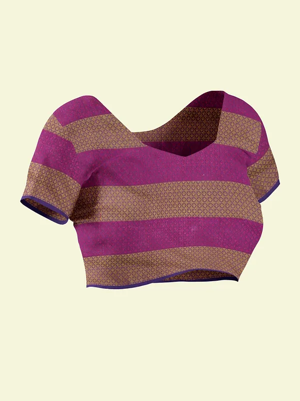 Peach_Cotton_Blend_Banarasi_Sarees_For_Women