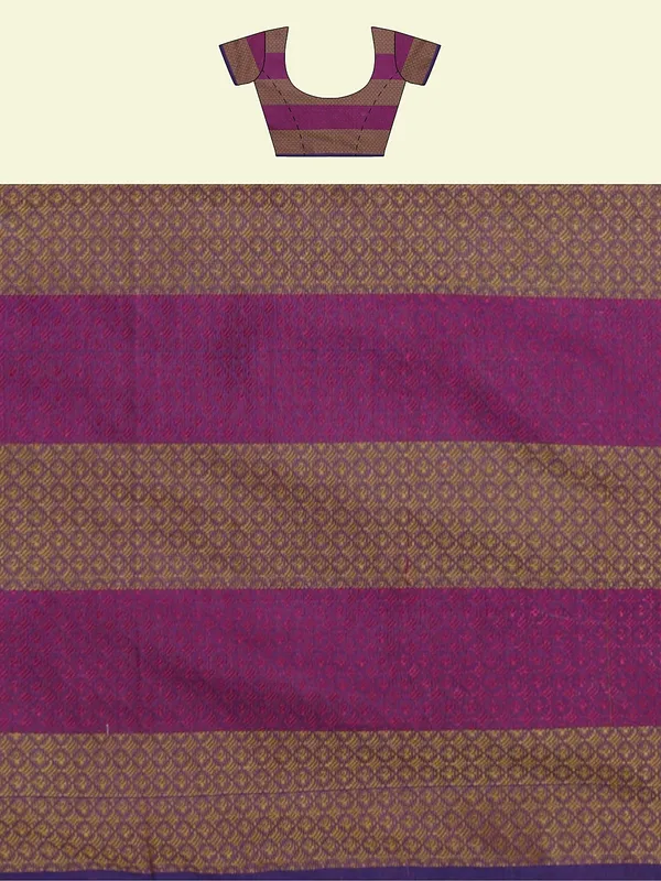 Peach_Cotton_Blend_Banarasi_Sarees_For_Women
