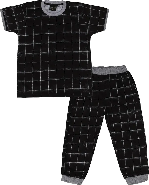 Multi_Kids_Nightwear_Boys_&_Girls_Checkered_Cotton_Blend-Pack_Of_1