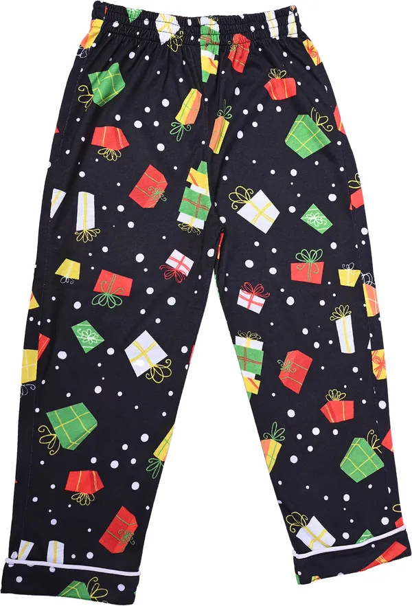 Black_Kids_Nightwear_Boys_&_Girls_Printed_Cotton_Blend-Pack_Of_1
