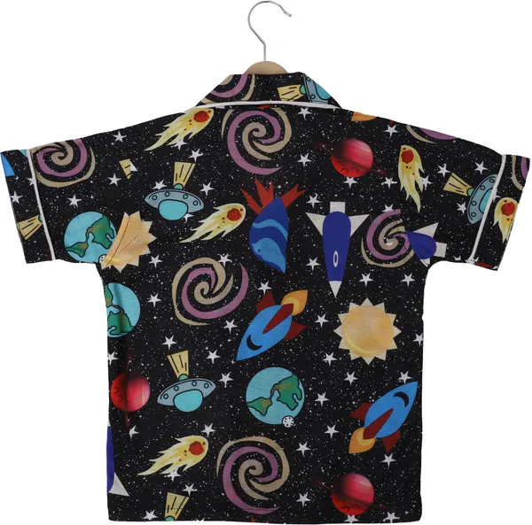 Black_Kids_Nightwear_Boys_&_Girls_Graphic_Print_Cotton_Blend-Pack_Of_1