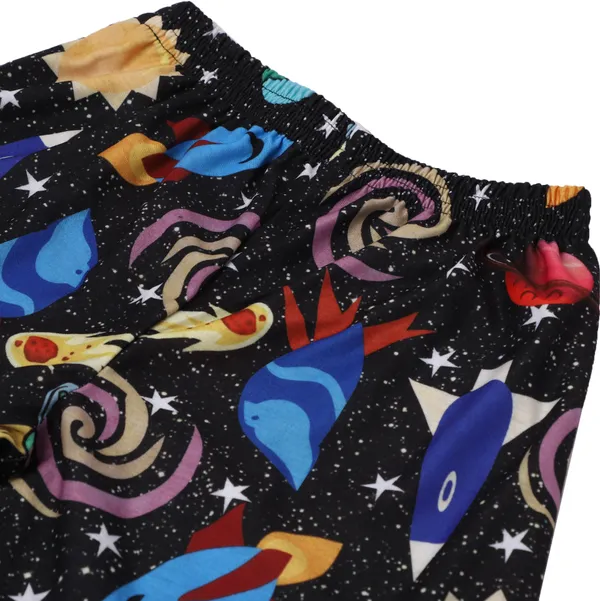 Black_Kids_Nightwear_Boys_&_Girls_Graphic_Print_Cotton_Blend-Pack_Of_1