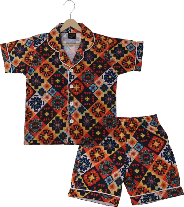 Orange_Kids_Nightwear_Boys_&_Girls_Printed_Cotton_Blend-Pack_Of_1