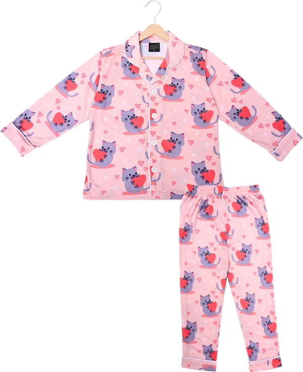 Peach_Kids_Nightwear_Boys_&_Girls_Printed_Cotton_Blend-Pack_Of_1