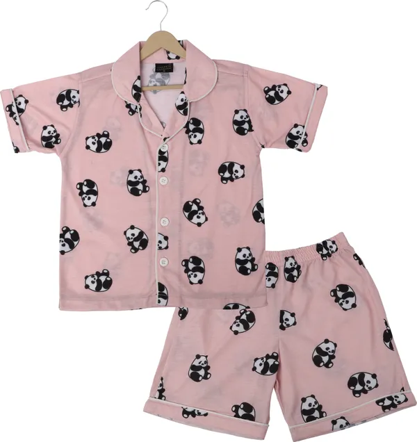 Black_Kids_Nightwear_Boys_&_Girls_Graphic_Print_Cotton_Blend-Pack_Of_2