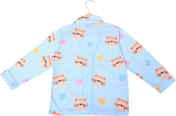 Sky_Blue_Kids_Nightwear_Boys_&_Girls_Printed_Cotton_Blend-Pack_Of_1