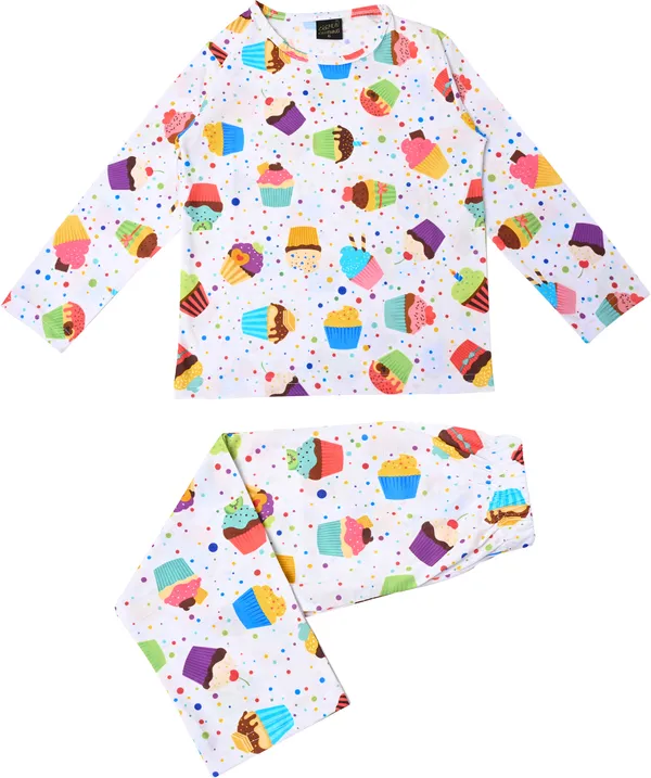 White_Kids_Nightwear_Boys_&_Girls_Printed_Cotton_Blend-Pack_Of_1