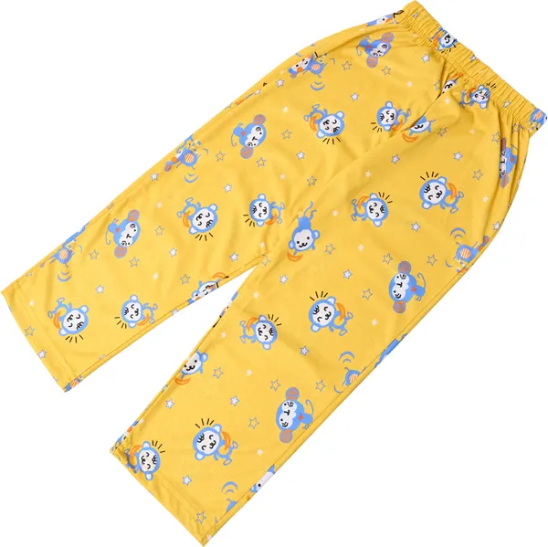 Yellow_Kids_Nightwear_Boys_&_Girls_Printed_Cotton_Blend-Pack_Of_1