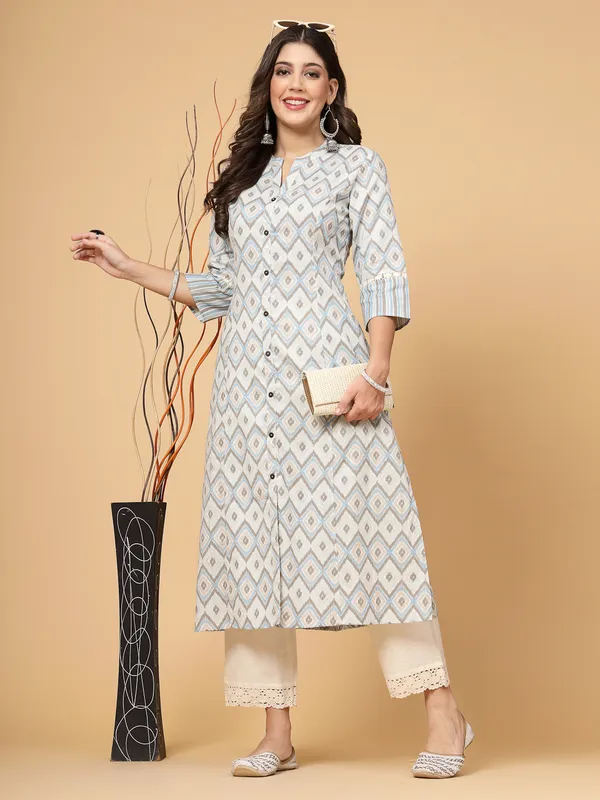 Sky_Blue_Cotton_Floral_Print_A-line_Kurta
