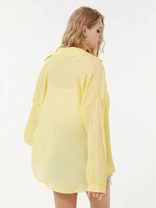 Lemon_Yellow_Polycotton_Casual_Shirt_for_Women
