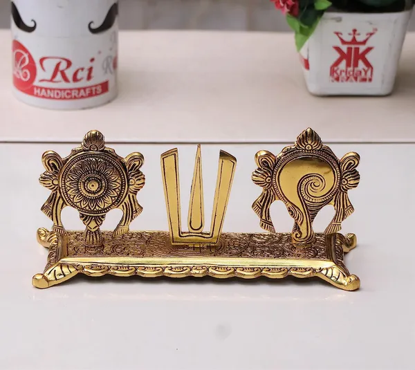 Metal_Tirupati_Balaji_Yantra_Shankh_Chakra_Tilak_Namah_Symbol_Gold_Plating_Antique_Decorative_for_Home_&_Office_Table_Showpiece_Figurines