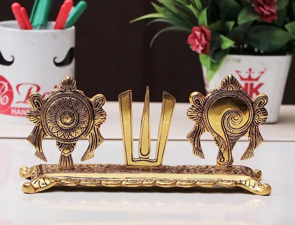Metal_Tirupati_Balaji_Yantra_Shankh_Chakra_Tilak_Namah_Symbol_Gold_Plating_Antique_Decorative_for_Home_&_Office_Table_Showpiece_Figurines