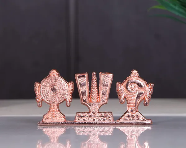 Tirupati_Balaji_Symbol_Stand_Shankh_Chakra_Tilak_Copper_Plating_Finish_Decorative_for_Car_Dashboard_Home