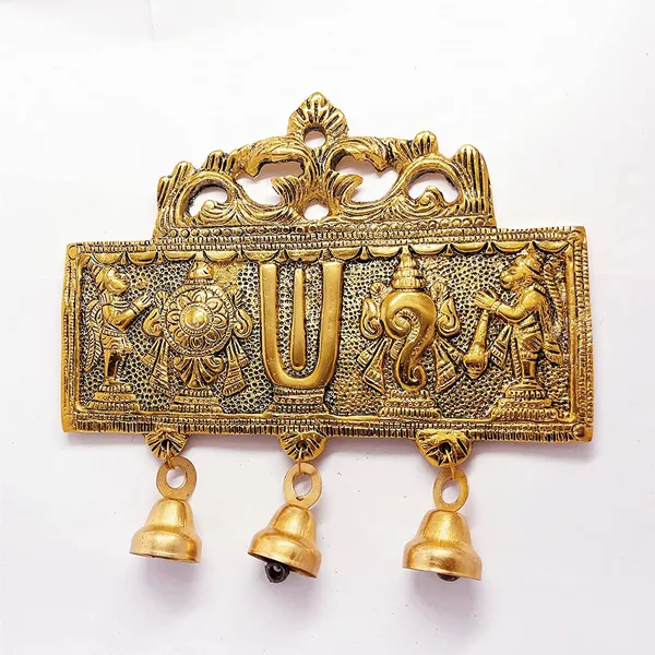 Wall_Hanging_Tirupati_Balaji_Symbol_Shankh_Chakra_Tilak_with_Hanuman_ji_and_garud_Statue_Gold_Plating