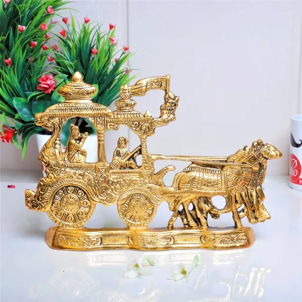 Lord_Krishna_And_Arjun_Rath_Chariot_With_Two_Horses_Decorative_Showpiece