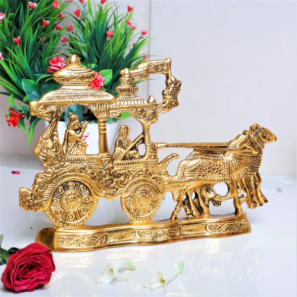 Lord_Krishna_And_Arjun_Rath_Chariot_With_Two_Horses_Decorative_Showpiece