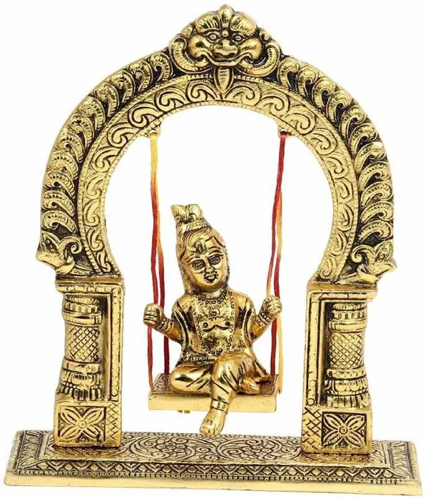 Bal_Krishna_Jhoola_Showpiece_For_Gifting_Metal_Handicrafts_-_9_Inches_Decorative_Showpiece_-_22.9_Cm_(Aluminium))
