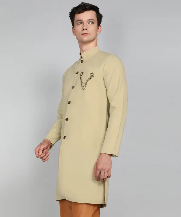 Solid_Cream_Cotton_Blend_Nawabi_With_Paijama
