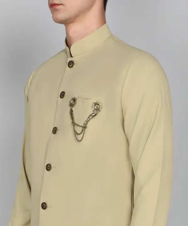 Solid_Cream_Cotton_Blend_Nawabi_With_Paijama