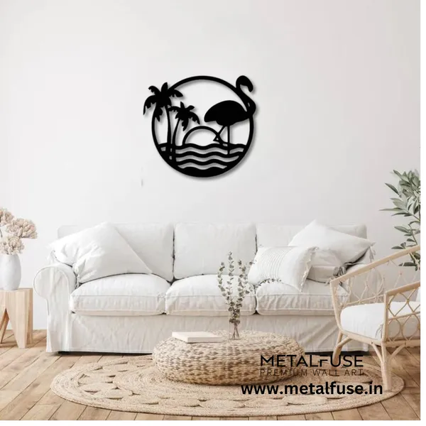 Wooden_Wall_Art_for_Home_Decoration__|_Tropical_Flamingo_Scenery__|_Black