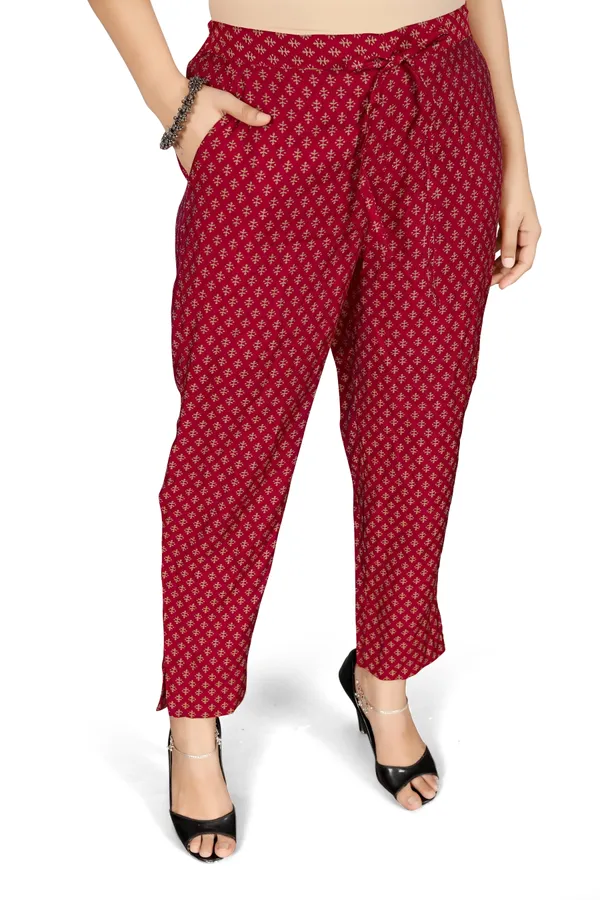 Indian_Women_Purple_Pure_Cotton_Printed__Kurta_with_Trousers