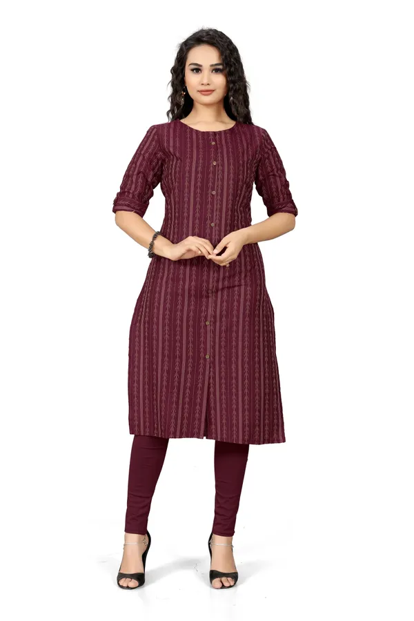 Indian_Women_Maroon_Pure_Cotton_Printed__Kurta_with_Trousers_&_Dupatta