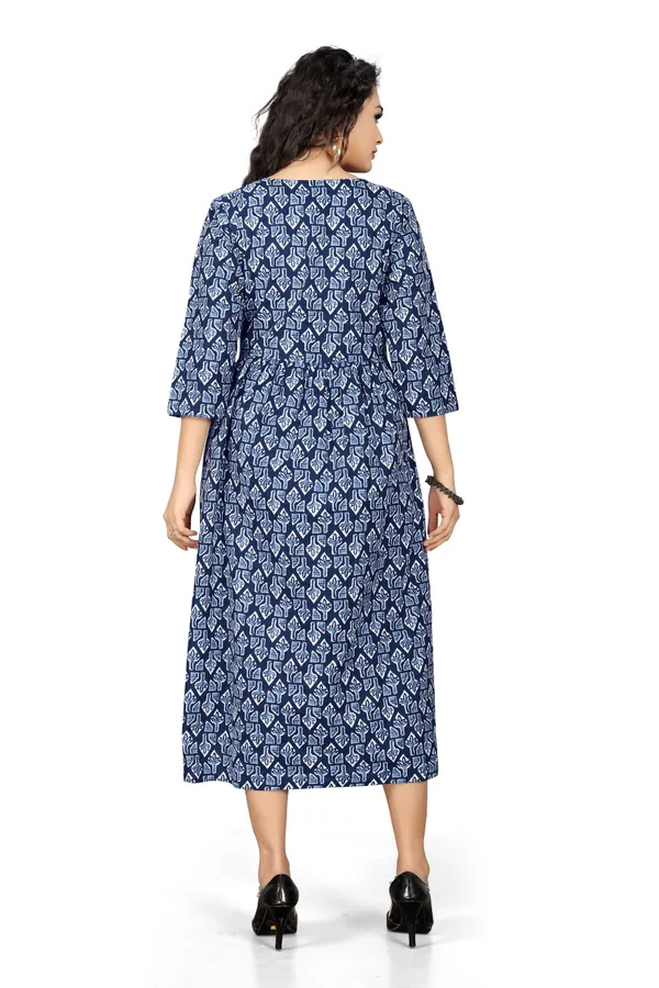 Indian_Women_Blue_Pure_Cotton_Printed__Kurta