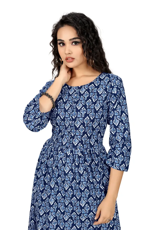 Indian_Women_Blue_Pure_Cotton_Printed__Kurta