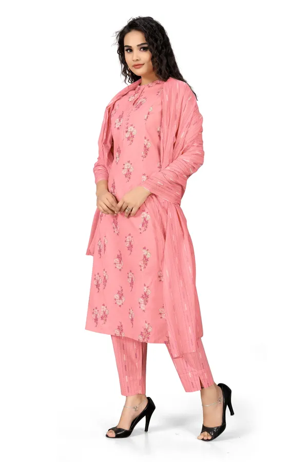 Indian_Women_Pink_Pure_Cotton_Printed__Kurta_with_Trousers_&_Dupatta