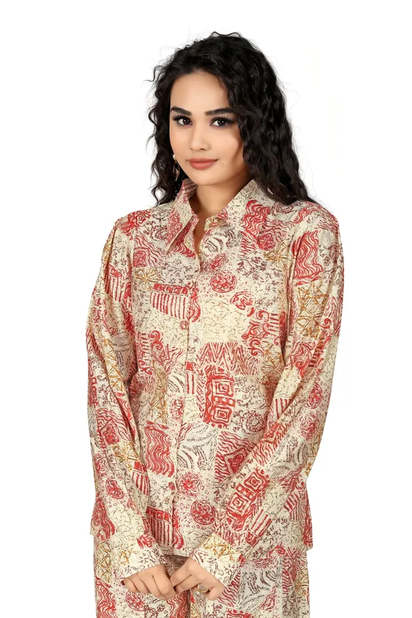 Indian_Women_Maroon_&_Off_White_Pure_Cotton_Printed__Kurta_with_Trousers