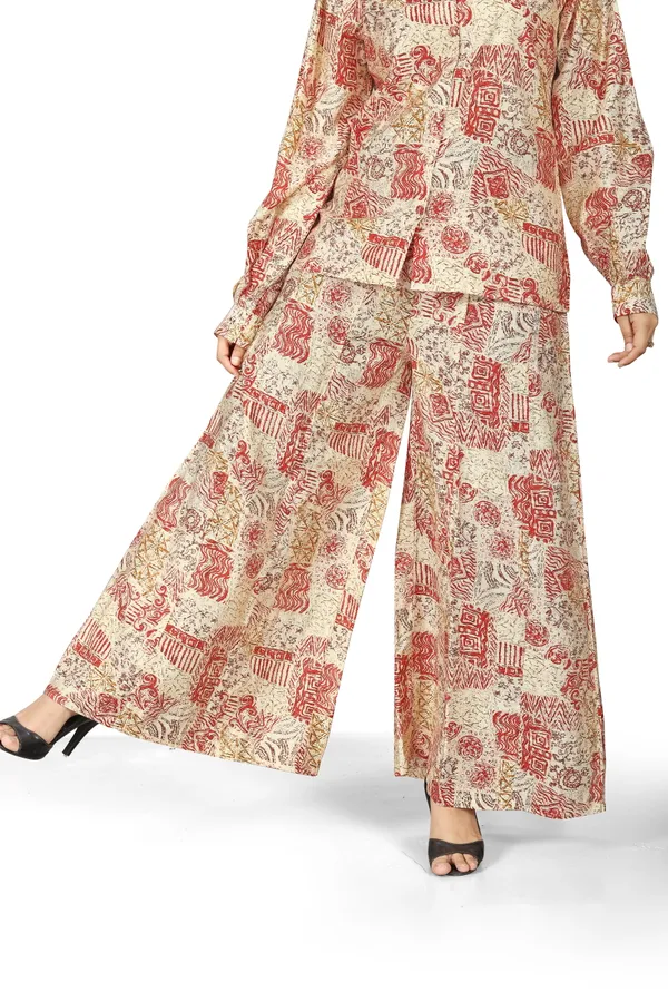Indian_Women_Maroon_&_Off_White_Pure_Cotton_Printed__Kurta_with_Trousers