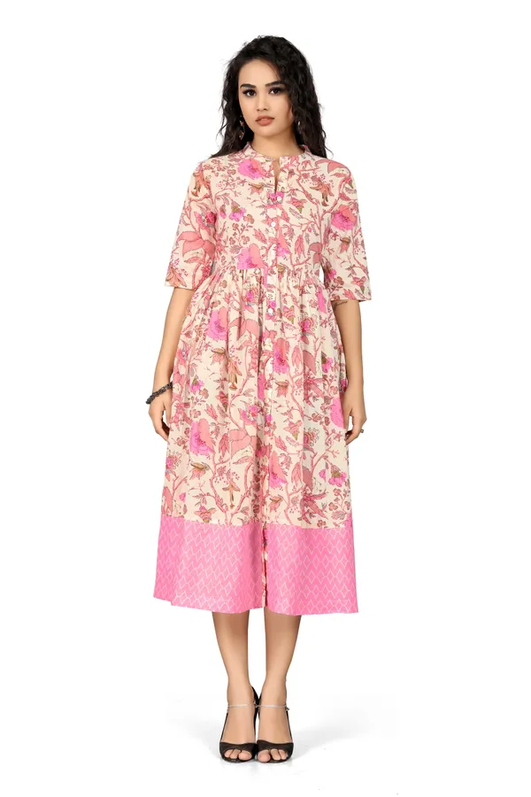 Indian_Women_Pink_&_Off_White_Pure_Cotton_Printed__Kurta