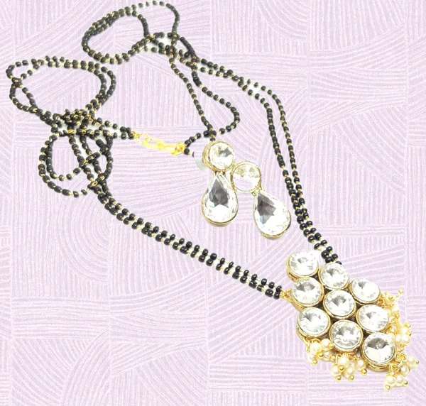 24_Inch_Two_Layer_Black_Alloy_Copper_Jewellery_Set_For_Women