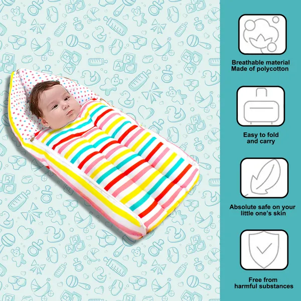 Mite_Baby_4_Piece_Bedding_Set_with_Pillow_and_Bolsters_Sleeping_Bag_and_Bedding_Set_and_Feeding_Pillow_Combo_(Stripes)