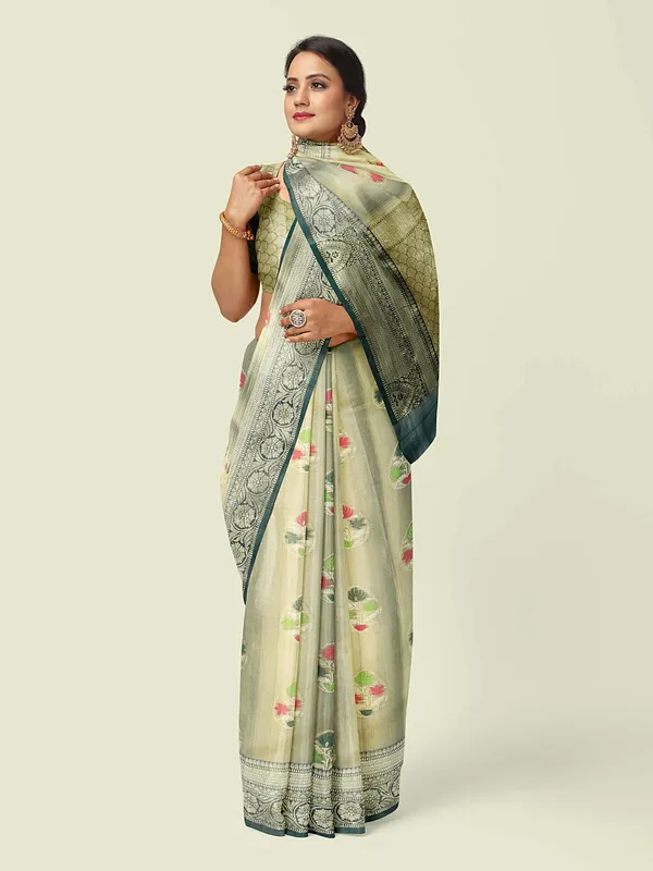 Grey_Matka_Silk/Silk_Blend_Banarasi_Sarees_For_Women