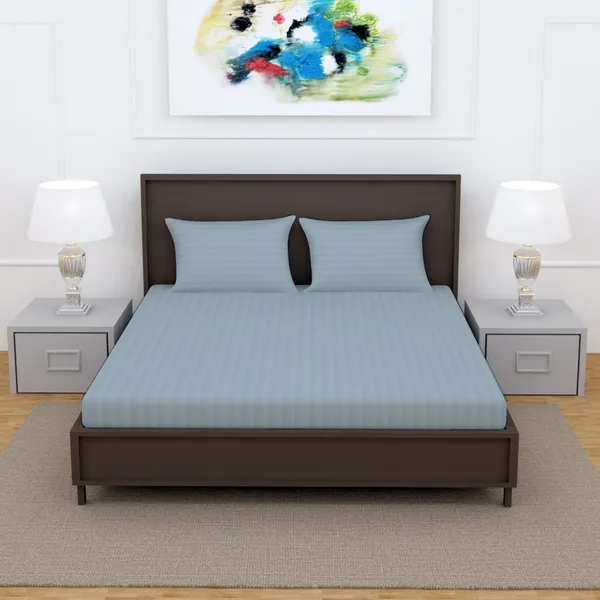 _100%_Cotton_220_TC_Italian_Stripes_Flat_King_Size_Bedsheet_With_2_Pillow_Cover_(108_x_108_Inch,_JEAN_BLUE)