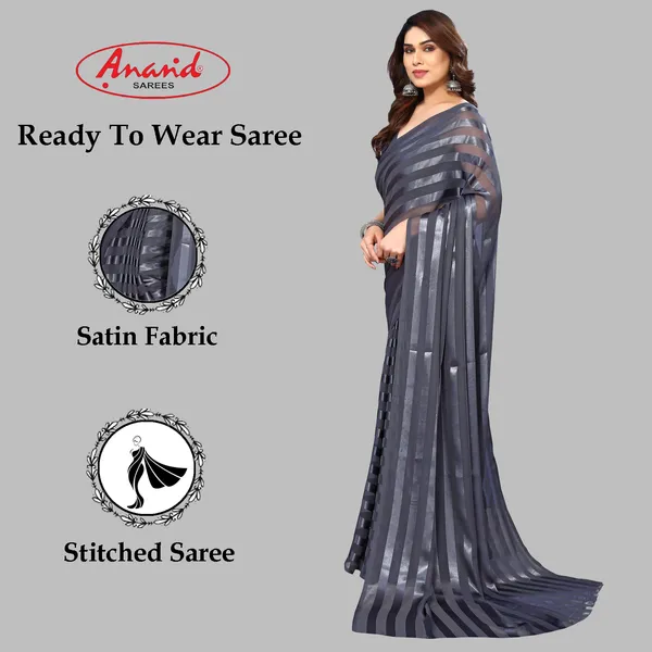 Embellished,_Striped,_Self_Design_Bollywood_Satin_Saree_(Grey)