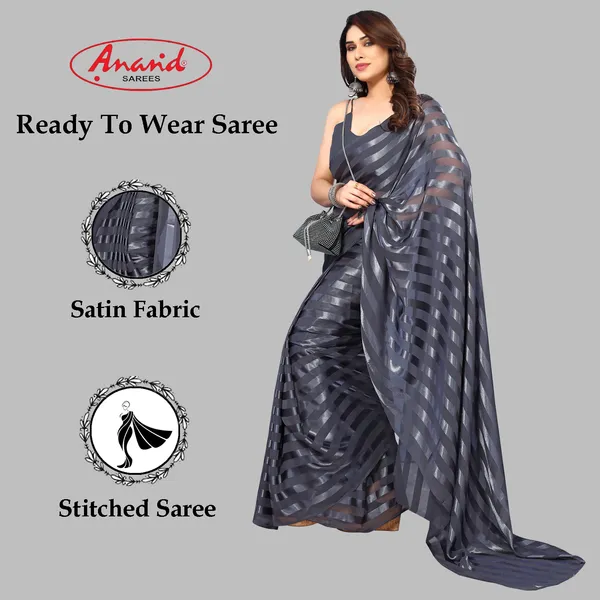 Embellished,_Striped,_Self_Design_Bollywood_Satin_Saree_(Grey)