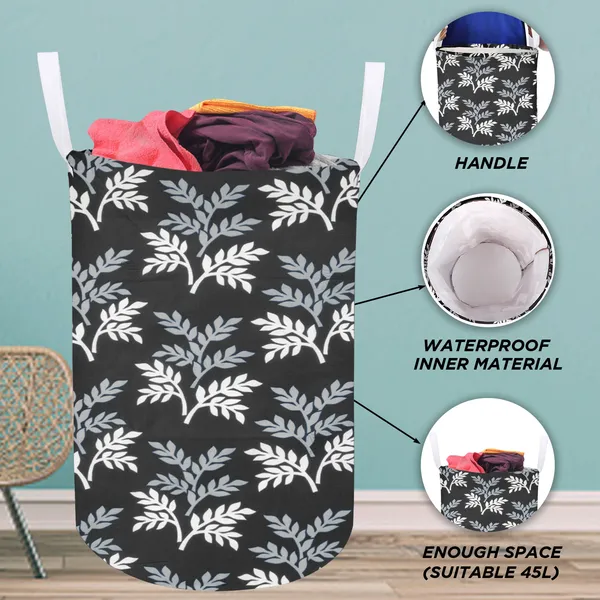 Foldable_Laundry_Bag_Capacity_45L_(Material-_Polyester,_Color-_Black,_Size-17x14_Inches)