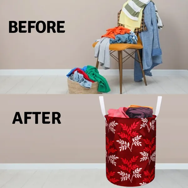 Foldable_Laundry_Bag_Capacity_45L_(Material-_Polyester,_Color-_Maroon,_Size-17x14_Inches)