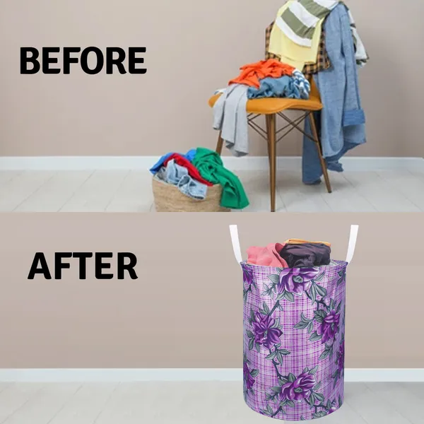 Foldable_Laundry_Bag_Capacity_45L_(Material-_Polyester,_Color-_Purple,_Size-17x14_Inches)