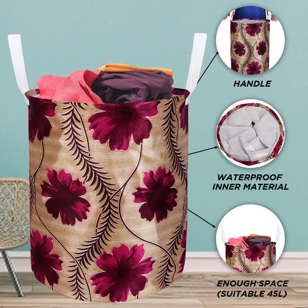 Foldable_Laundry_Bag_Capacity_45L_(Material-_Polyester,_Color-_Red,_Size-17x14_Inches)
