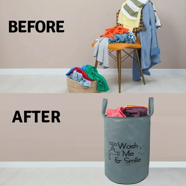 Foldable_Laundry_Bag_With_Net_LID_Capacity_45L_(Material-_Non-Wooven,_Color-_Gray,_Size-17x14_Inches)