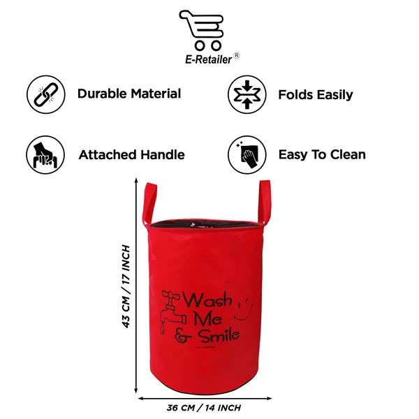 Foldable_Laundry_Bag_With_Net_LID_Capacity_45L_(Material-_Non-Wooven,_Color-_Red,_Size-17x14_Inches)