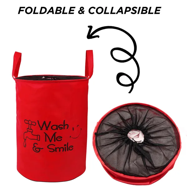 Foldable_Laundry_Bag_With_Net_LID_Capacity_45L_(Material-_Non-Wooven,_Color-_Red,_Size-17x14_Inches)