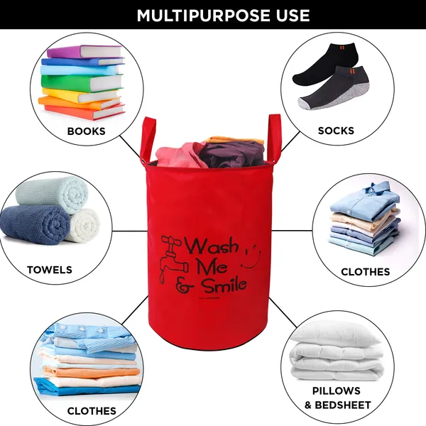 Foldable_Laundry_Bag_With_Net_LID_Capacity_45L_(Material-_Non-Wooven,_Color-_Red,_Size-17x14_Inches)