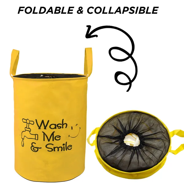 Foldable_Laundry_Bag_With_Net_LID_Capacity_45L_(Material-_Non-Wooven,_Color-_Yellow,_Size-17x14_Inches)