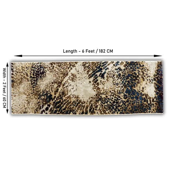 Luxury_Cube_Printed_Vintage_Persian_Bedside_Runner_Carpet_Rug_Anti_Skid_Backing_for_Home/Kitchen/Living_Area/Office_Entrance_(50_x_182_cm,_2_x_6_Feet_Multi)_Pack_of_1,_Wool_Blend_LC1505_Runner